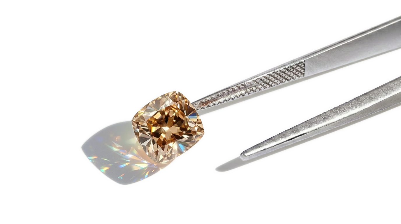 Certified natural diamond selected with tweezers for private diamond sourcing